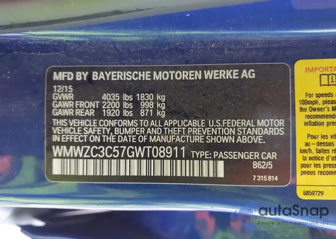 2016 Mini Countryman Cooper S from USA, damaged, VIN WMWZC3C57GWT08911